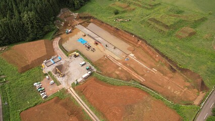 砂防ダムの基礎工事