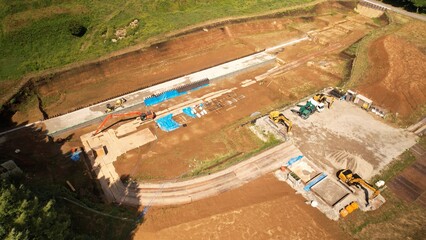 砂防ダムの基礎工事