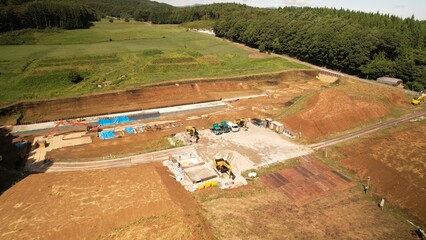 砂防ダムの基礎工事