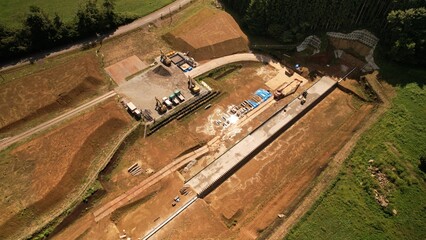 砂防ダムの基礎工事