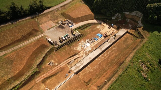 砂防ダムの基礎工事