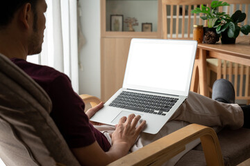 White empty screen on modish computer for your design mock up on the monitor display