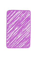 Diagonal chalk sketch fluid rectangle box with grunge scribble as creative banner. Abstract text frame in violet background, modern graphic element for card, media and template design.