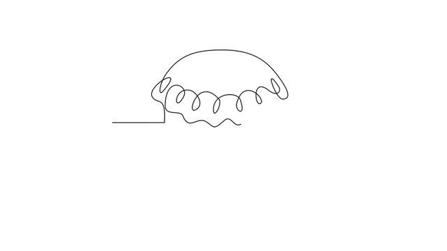 Animated self drawing of National Pie Day video design illustration. National Pie Day themes design concept in simple linear continuous line. Great design for food campaign and business purpose.