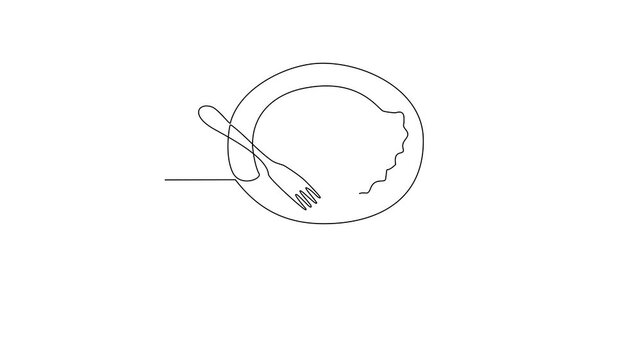 Animated self drawing of National Pie Day video design illustration. National Pie Day themes design concept in simple linear continuous line. Great design for food campaign and business purpose.