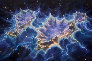 Colorful Glowing Nebula In Deep Space