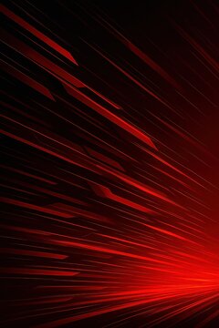 Dynamic red geometric speed lines with angular patterns creating high-energy technology background for automotive and sports branding