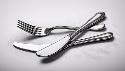 Detailed Sketch Of Fork Knife Spoon