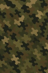 Fototapeta premium Tactical urban camouflage pattern with earth tones and strategic design elements for military and outdoor adventure equipment branding