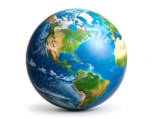 Fototapeta premium Vibrant Earth Globe Showing Continents and Oceans