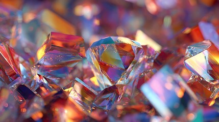 Iridescent crystal cluster background texture for jewelry gemstone abstract wallpaper design resource art