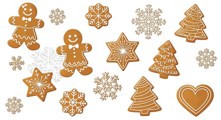 Gingerbread Cookies and Holiday Decorations in a Whimsical Environment for Seasonal Celebrations