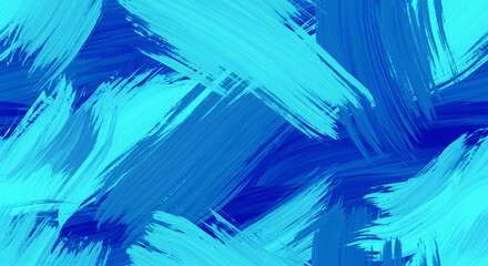 Obraz premium Vibrant blue and turquoise brushstrokes creating dynamic abstract painting