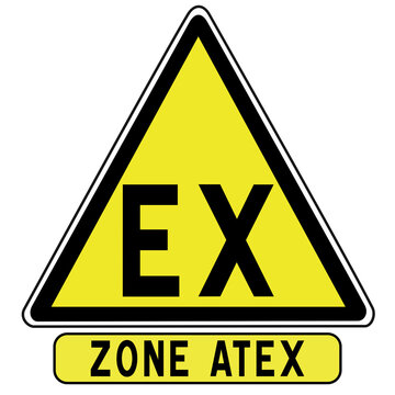 Panneau signal&eacute;tique EX, atmosph&egrave;re explosive, zone ATEX, s&eacute;curit&eacute; industrielle