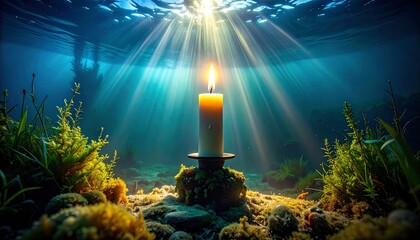Underwater candlelight scene