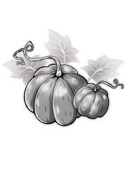 Two stylized cartoon pumpkins