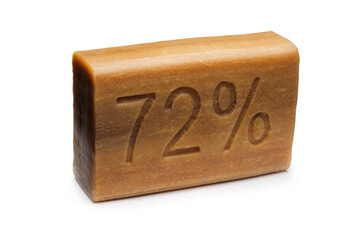 Natural laundry soap bar isolated