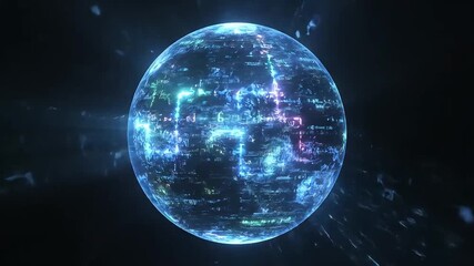 Data science sphere showing complex equations perfect as a futuristic tech background or illustrating global data analysis and neural networks. - Powered by Adobe