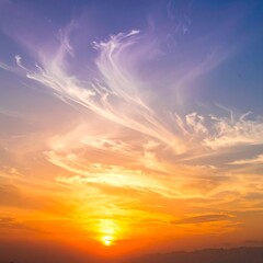 Fototapeta premium Colorful sunset sky with dramatic clouds