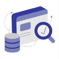 Semi 3D Data Verification Icon for SaaS and Startup Apps