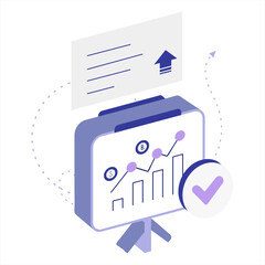 Semi 3D Performance Analytics Icon for Startup Dashboards