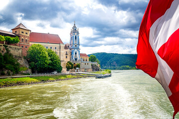 Dürnstein on Dabube river in the Wachau region in Lower Austria, Austria