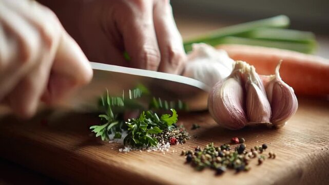 Fresh Ingredients on Cutting Board Ready to Cook