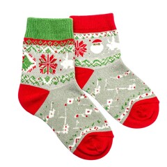 Festive Christmas Socks with Holiday Patterns and Colors