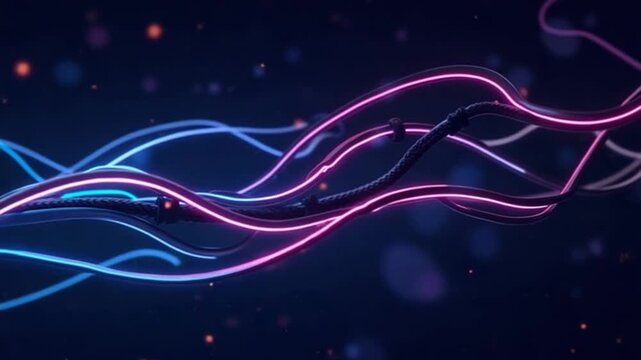 abstract neon wire and cables. technology and background pattern