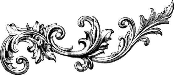 Ornate decorative engraving of mythical medusa-themed floral design for artistic projects