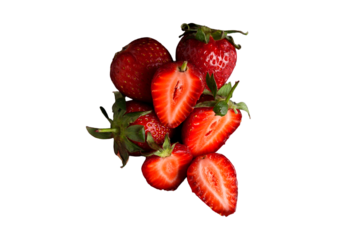 fresas sobre fondo transparente