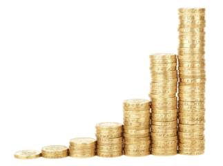 monedas , dinero sobre fondo transparente 