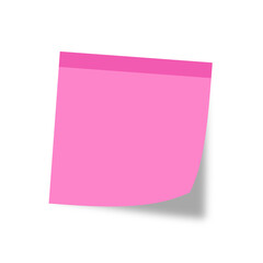 Pink Sticky Paper Isolated on Transparent Background