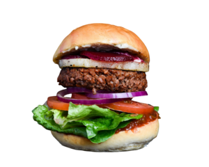 hamburguesa sobre fondo transparente 