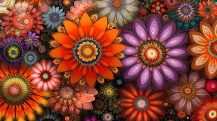 Colorful flower pattern abstract floral design