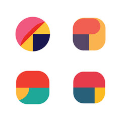 set of flags of ukraine