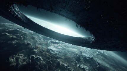 Obraz premium Spaceship over earth