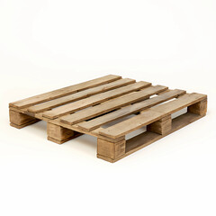 Wooden Shipping Pallet Isolated on White &ndash; Industrial Transport Platform for Warehousing and Logistics