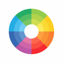 Obraz premium Vivid Rainbow Color Wheel on White Background