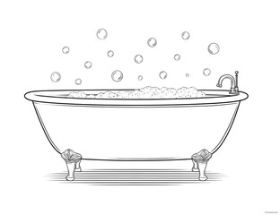 A bathtub coloring page