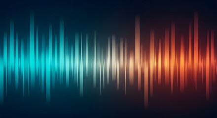Abstract Sound Waves Teal Orange and White Audio Spectrum Background