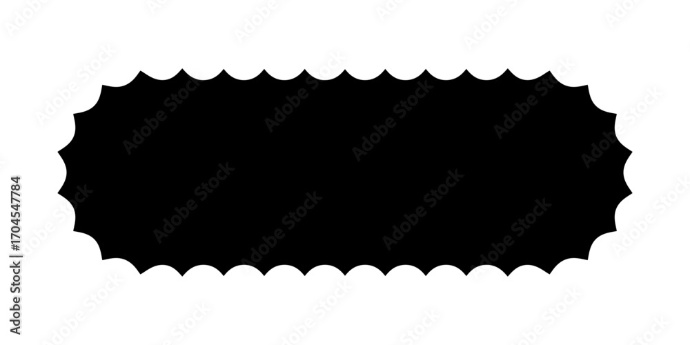 Wall mural rounded rectangle shape with wavy edges. geometric form with curvy borders. blank text box, tag or l
