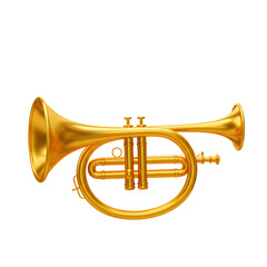 Fototapeta premium Gleaming Golden Flugelhorn A Detailed Musical Instrument Rendering.