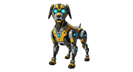 Pixel Art Robotic Dalmatian Dog on Black Background: Futuristic Canine Design for Digital Projects