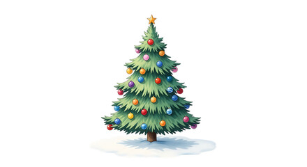 Fototapeta premium Cartoon Christmas Tree with Ornaments graphic 1568c5c7e866c5e8eec482a35e72137bdr