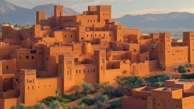 Ancient Moroccan Kasbah Fortress - A Majestic Architectural Marvel.