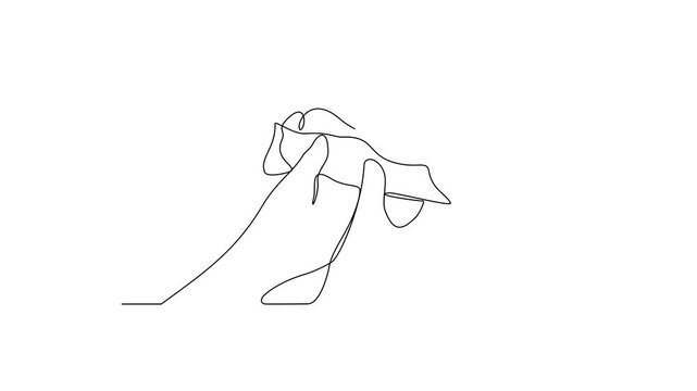 One continuous line drawing of people are eating hotdogs in the food court area vector illustration.  Food street illustration in linear style vector concept. Great design for food business campaign.