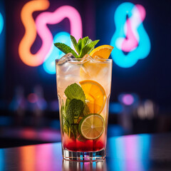 cocktail with lime and ice