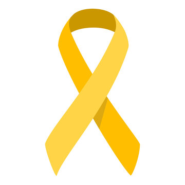 Gold awareness ribbon used for children's cancer fundraising vector