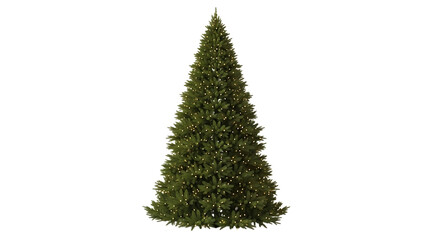 Fototapeta premium Tall Green Christmas Tree with White Lights holiday